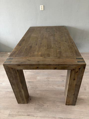 Robuuste houten eettafel (160x90x78 cm) - Gratis afhalen