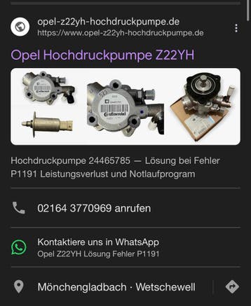 Nr.1 in Europa Z22YH Opel Hogedrukpomp 2.2 Direct 24465785