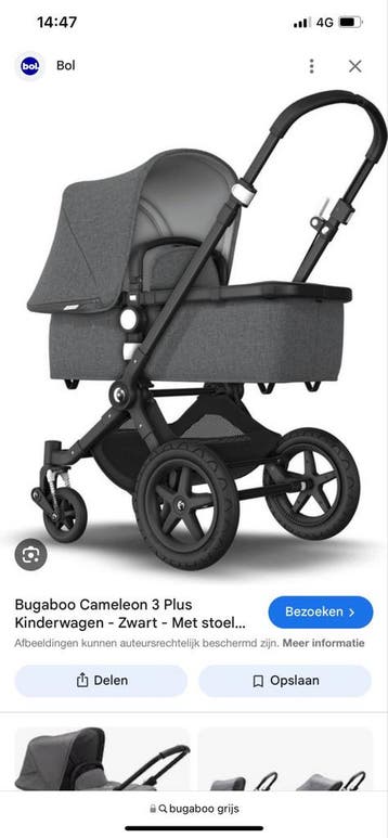 Gratis Gebruikte Bugaboo Cameleon 3 Plus Kinderwagen - Grijs