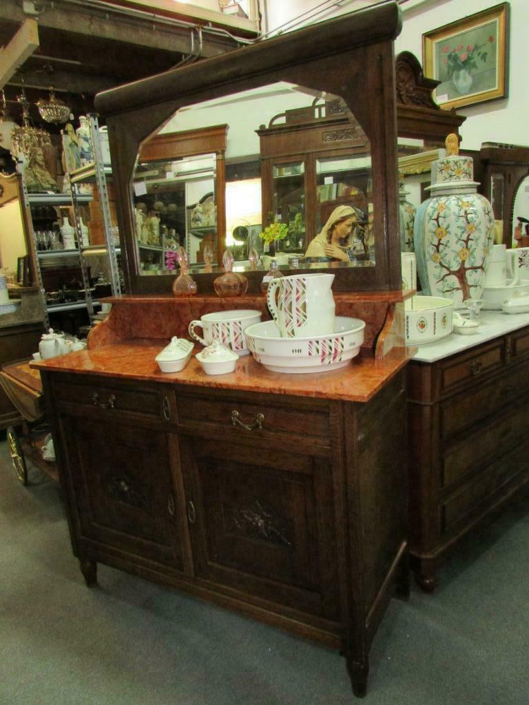 antieke eiken commode kaptafel met marmer blad 250,00, Ophalen, Nieuw, 50 tot 100 cm, 150 tot 200 cm