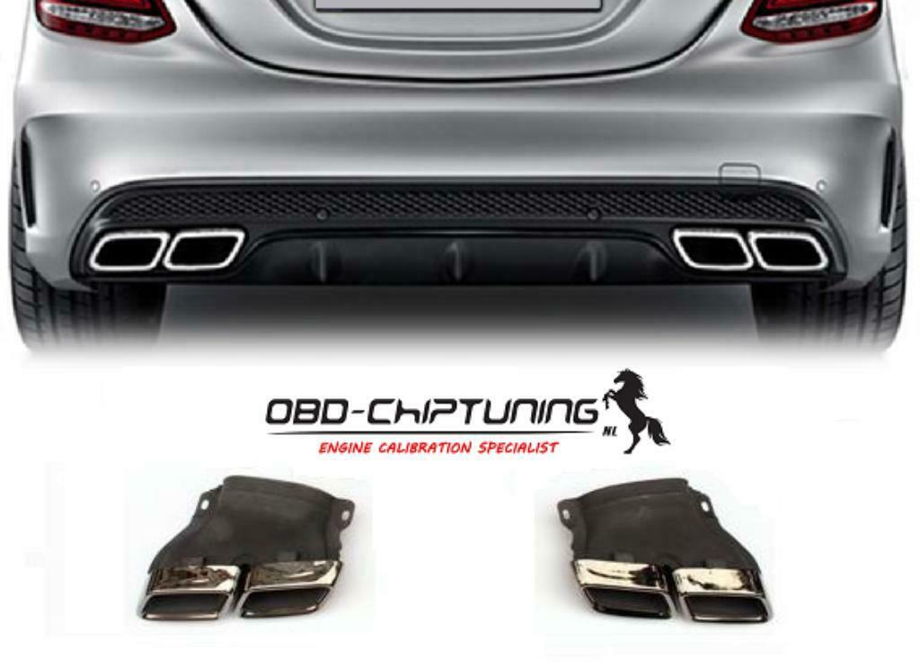 MERCEDES AMG W205 C63 look sierstukken chroom, Auto-onderdelen, Uitlaatsystemen, Ophalen of Verzenden, Nieuw, Mercedes-Benz