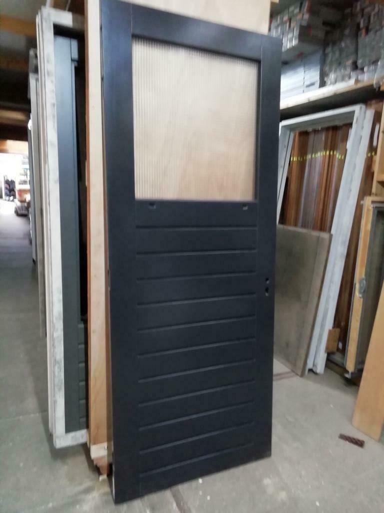 hardhouten buitendeur hoge borstwering met draadglas, Ophalen, 80 tot 100 cm, 215 cm of meer, Nieuw