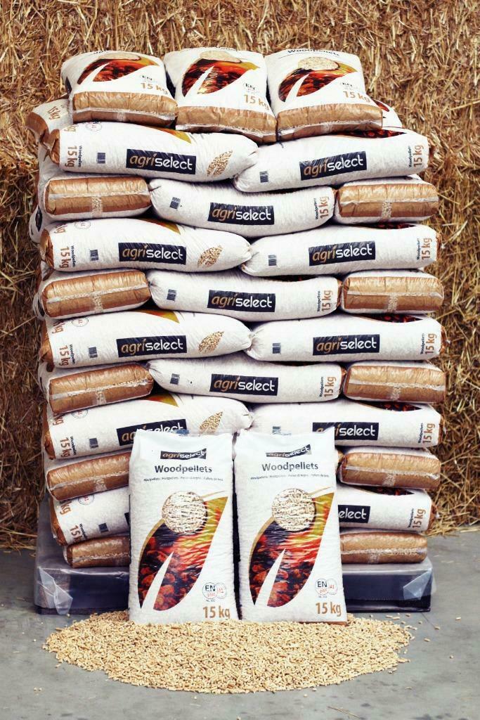 Agriselect Virgin  houtpellets 100% Naaldhout 15kg, Ophalen, Nieuw, Hout, Pelletkachel