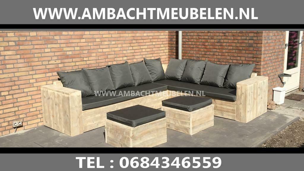 STOERE Steigerhouten Hoekbanken LOUNGEBANKEN Tuinbank ACTIE, Ophalen, Nieuw, Steigerhout