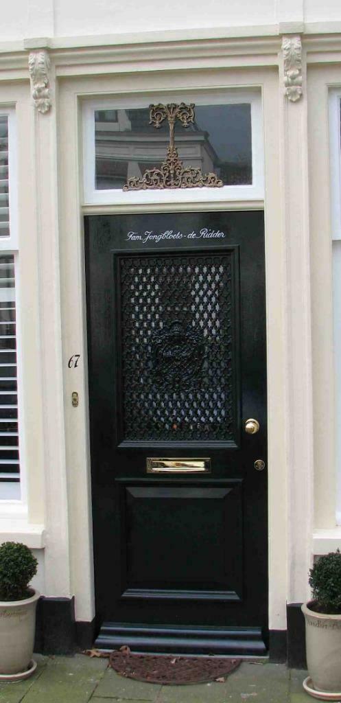 Klassieke merbau voordeuren met gietijzeren rooster, Ophalen, Nieuw, Glas, Buitendeur