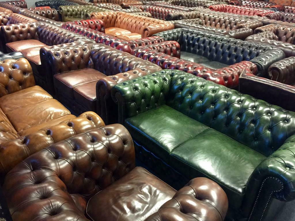 NIEUW & TWEEDEHANDSE CHESTERFIELD 1000m2 FAUTEUIL BANK STOEL, Ophalen, 75 tot 100 cm, Fauteuil Chesterfield zetel vintage, Zo goed als nieuw