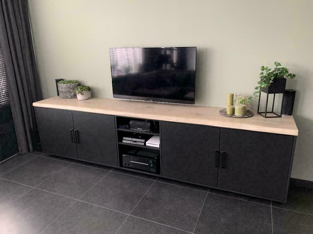Eiken Boomstam tv meubel plank BESTA STUVA IKEA blad, Huis en Inrichting, Ophalen, Nieuw