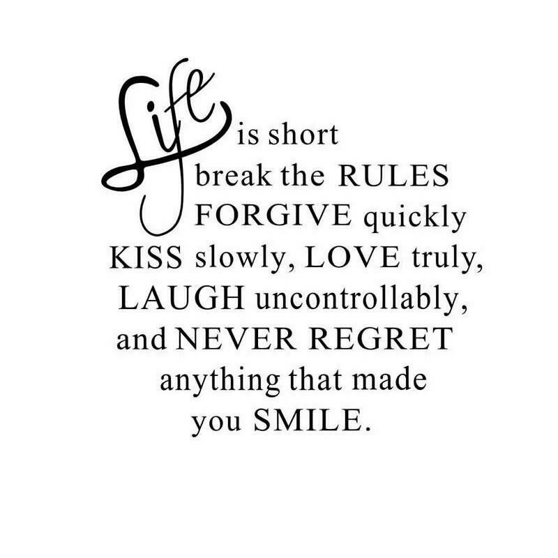Muursticker: life is short, break the rules, forgive.., Huis en Inrichting, Ophalen of Verzenden, Nieuw