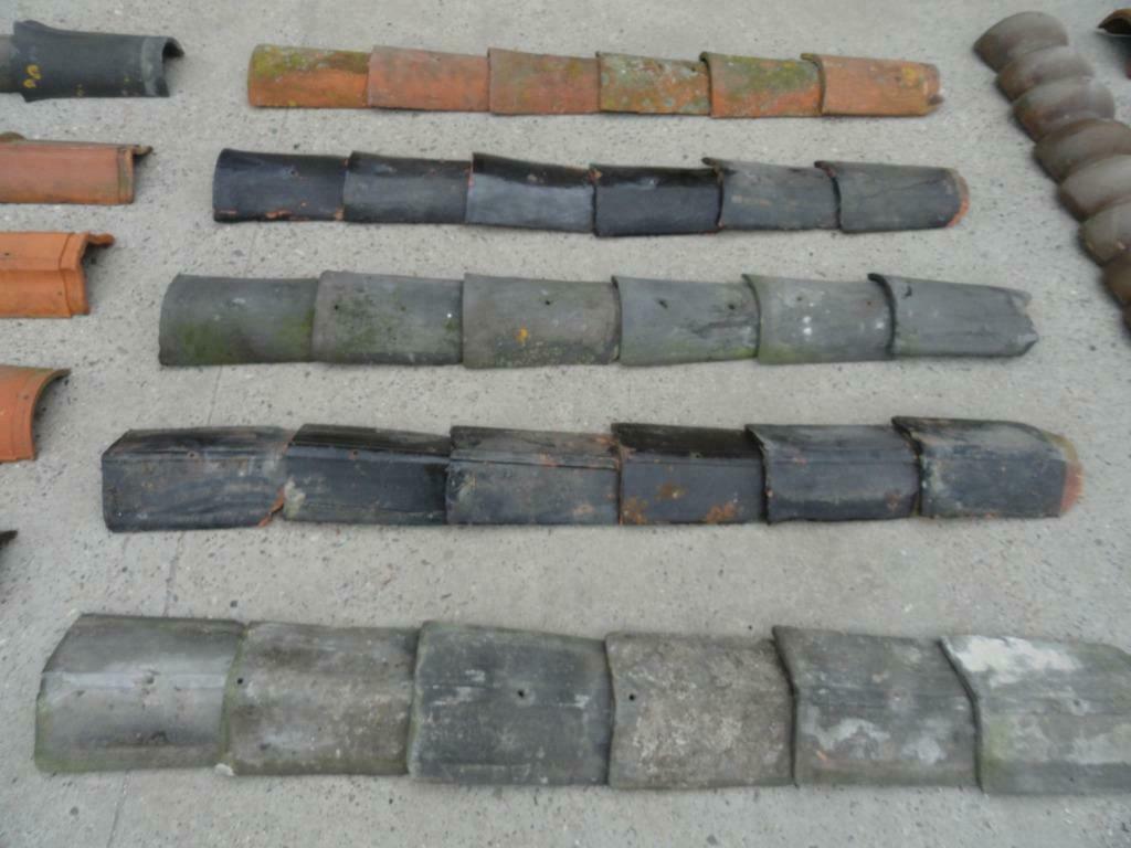 Diverse gebruikte dakpannen, nokvorsten en gevelpannen., Ophalen, Gebruikt, 15 m² of meer, Dakpannen