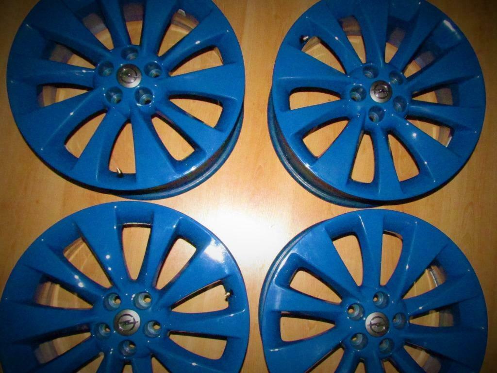 Mooie blauwe Velgen te koop! IN PRIJS VERLAAGD!, Ophalen, 18 inch, 215 mm, Velg(en)