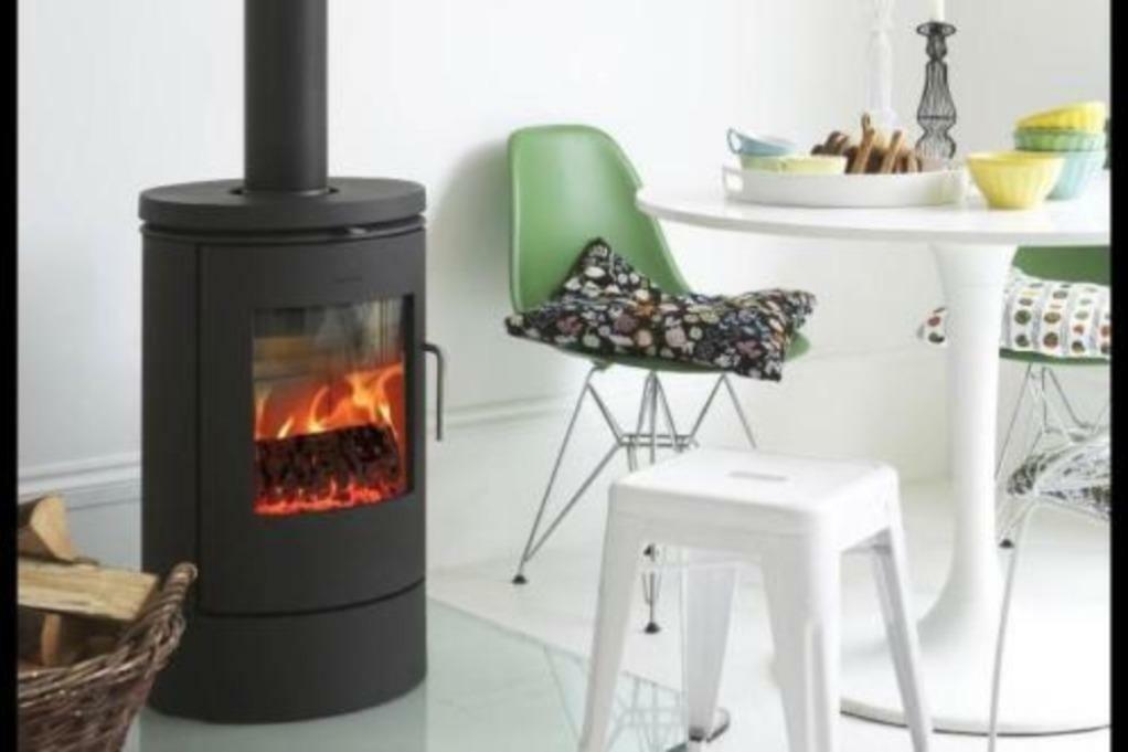 Demo model houtkachel MORSO 6140 5kw, Zo goed als nieuw, Hout, Vrijstaand