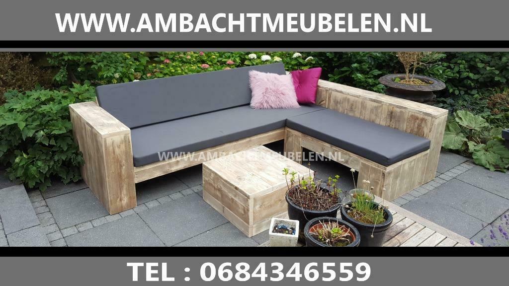 STOERE Steigerhouten Hoekbanken LOUNGEBANKEN Tuinbank ACTIE, Ophalen, Nieuw, Steigerhout