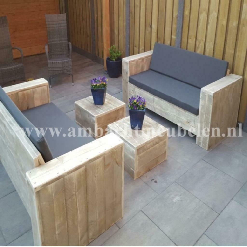 steigerhout tuinset en Loungeset SHOWROOM ELKE DAG OPEN, Verzenden, Bank, Steigerhout, Nieuw