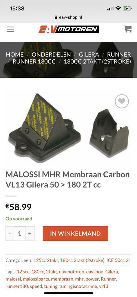 Membraan VL13 Malossi - Gilera Runner 180 125 cc, Ophalen of Verzenden