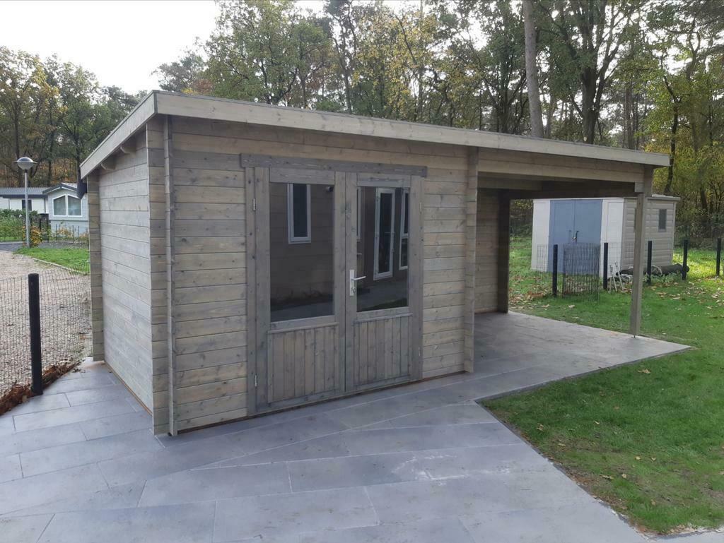 Tuinhuis grijs geïm Incl plaatsen. Incl gratis dakgoot, Tuin en Terras, Tuinhuizen, Ophalen, 200 tot 400 cm, Tuinhuis, Nieuw