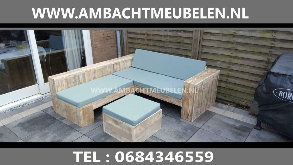 Steigerhouten Hoekbank Loungeset Loungebank Tuinbank SALE, Ophalen, Nieuw, Steigerhout