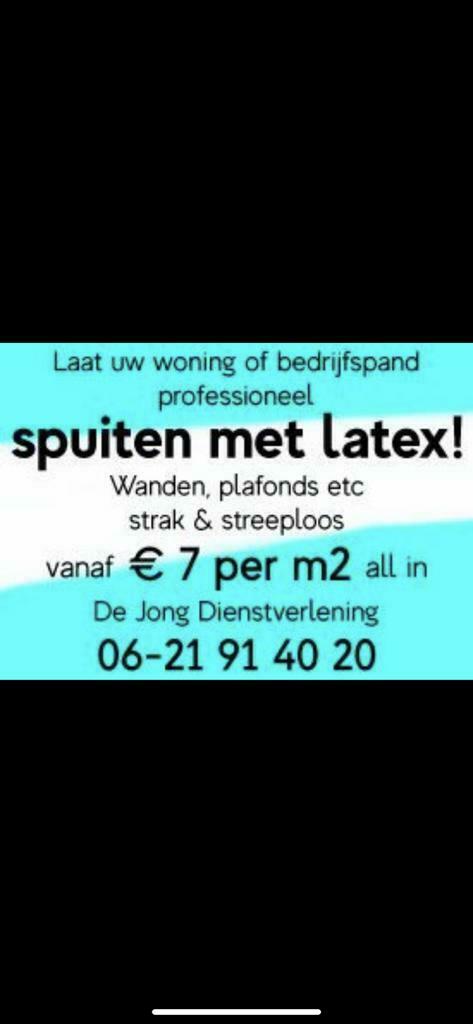 Professioneel latex laten spuiten vanaf €8,00 per m2, Garantie, Decoratieschilderwerk