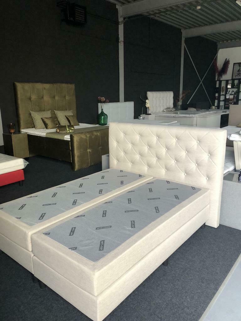 Boxspring |90x200| 120x200| 140x200 160 180 x 2, Huis en Inrichting, Crème, 90 cm, Ophalen of Verzenden, 200 cm