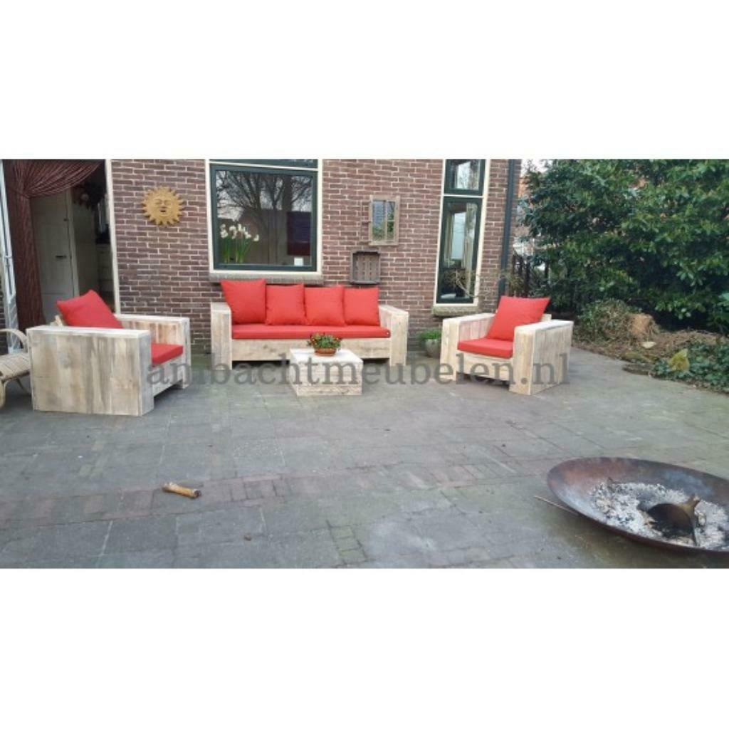 Steigerhout Loungebank Tuinbank Loungeset Banken ACTIEPRIJZE, Tuin en Terras, Tuinsets en Loungesets, Nieuw, Steigerhout, Ophalen