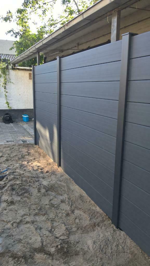 Schuttingen Aluminium Kunststof- Beton-Sierbeton-Beton Hout, Tuin en Terras, Schuttingen, Ophalen, Kunststof, 1 tot 2 meter, 6 meter of meer