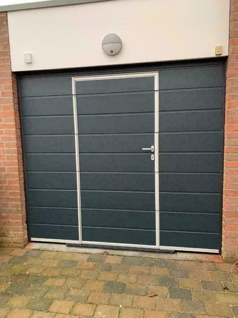 garagedeur met loopdeur, altijd op maat, Ophalen of Verzenden, Metaal, 120 cm of meer, 215 cm of meer