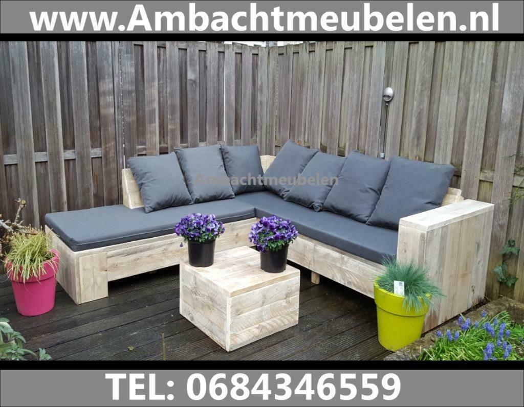steigerhout hoekbanken Tuinbanken Loungebanken Tuinset, Ophalen, Nieuw, Steigerhout