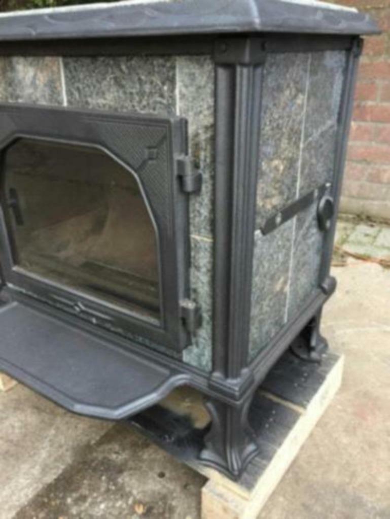 zeer jonge ALTECH vision plus speksteenkachel 5 13 kw, Zo goed als nieuw, Hout, Vrijstaand