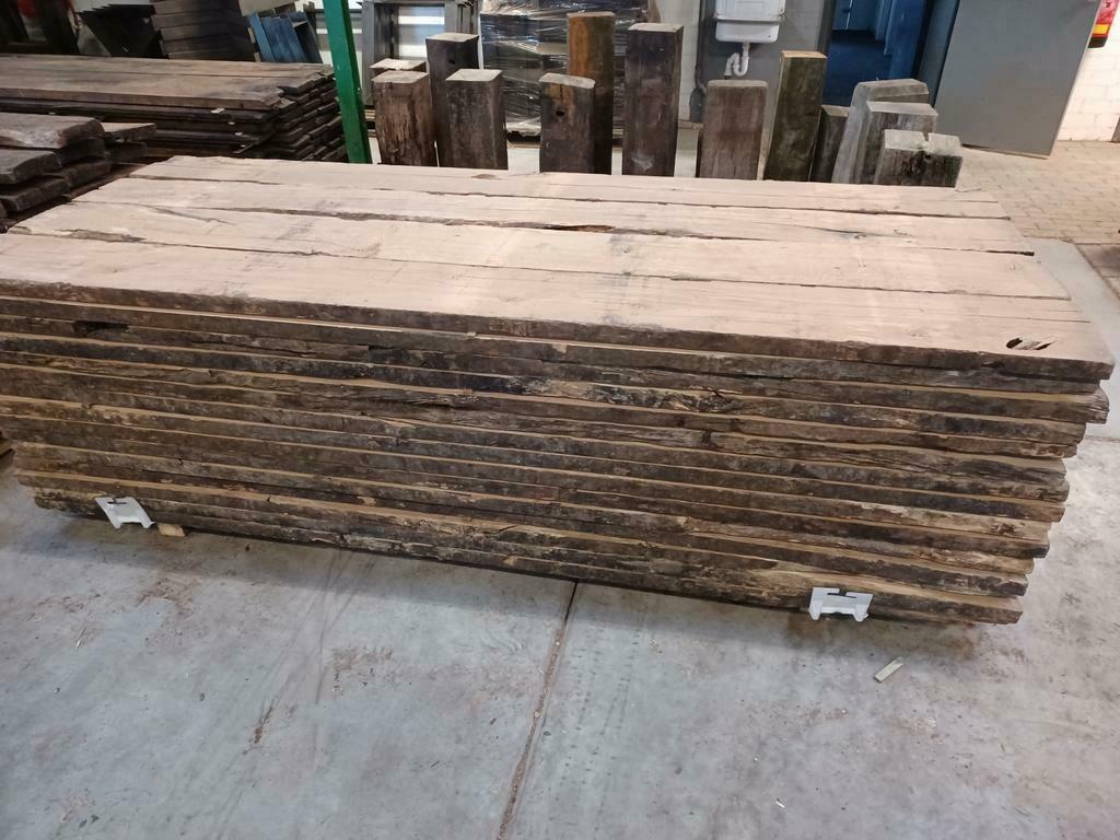 Oud eiken  planken  spoorplanken wagondelen bielzen planken, Ophalen of Verzenden, Zo goed als nieuw, Eiken