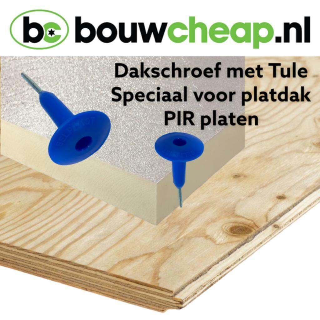 DAKSCHROEVEN MET KUNSTSTOFTULES BLAUW., Ophalen of Verzenden, Nieuw, Hardschuim (Pir), Dakisolatie
