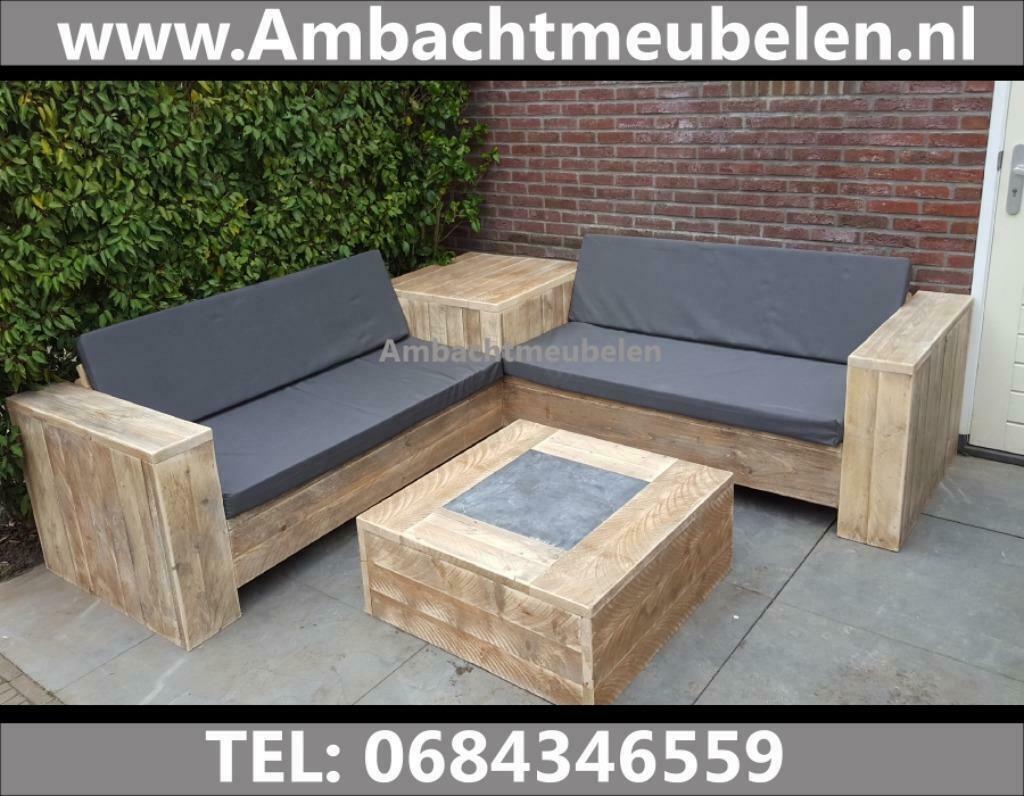 steigerhout hoekbanken Tuinbanken Loungebanken Tuinset, Ophalen, Nieuw, Steigerhout