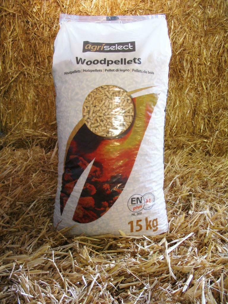 Agriselect Virgin  houtpellets 100% Naaldhout 15kg, Ophalen, Nieuw, Hout, Pelletkachel
