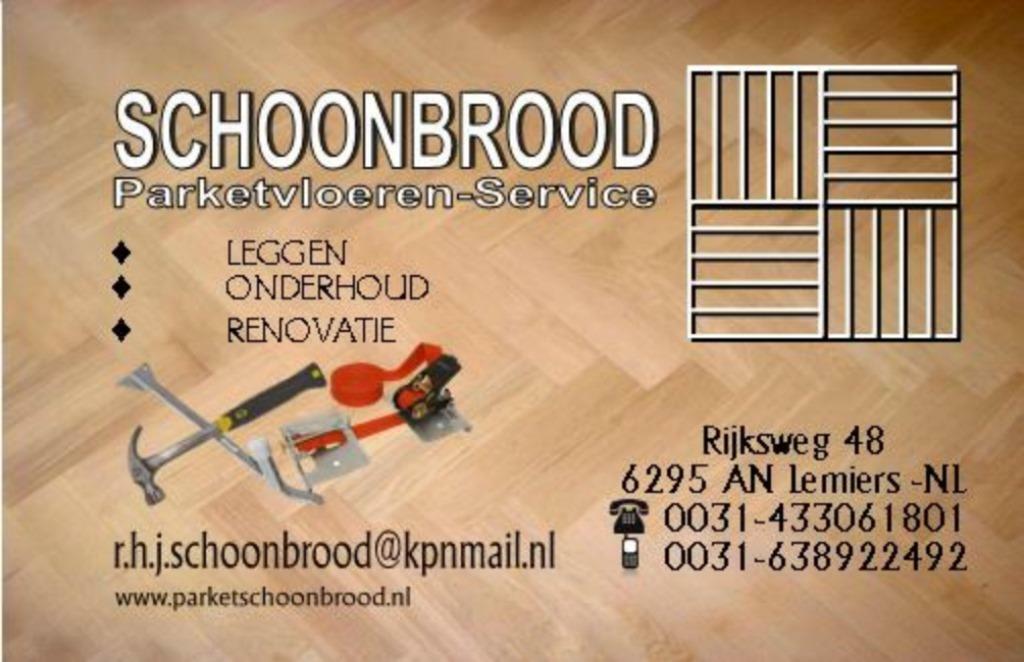 Schoonbrood parket-vloeren- service, Garantie, Laminaat of Parket