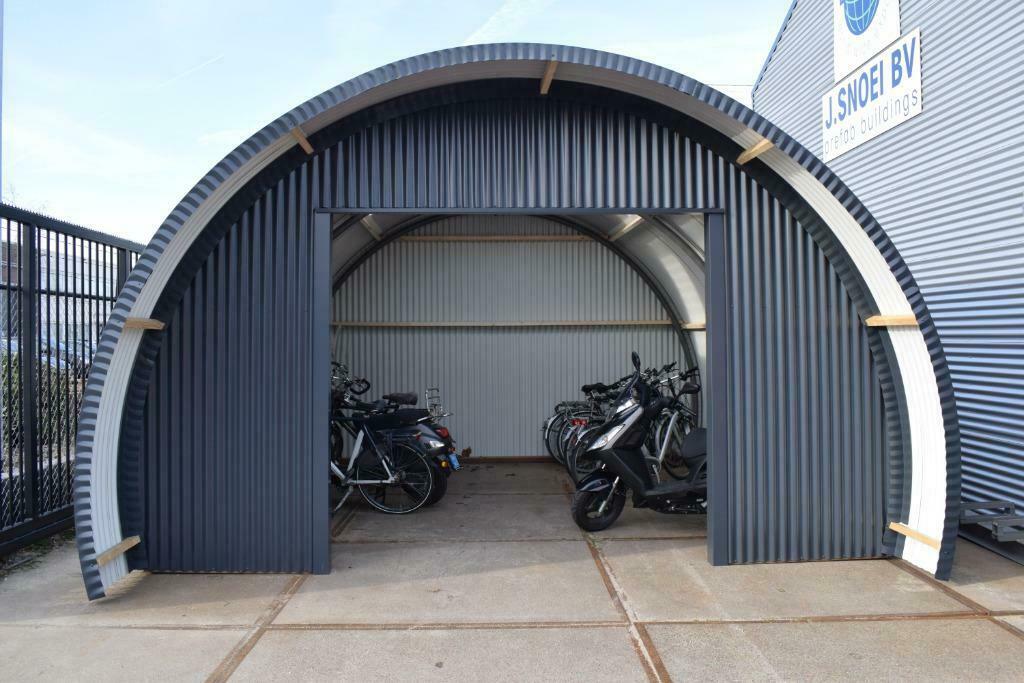 Fietsenhok, nissenhut, fietsenstalling, romney, opslag, Ophalen, 3 ramen of meer, Overige typen, Nieuw