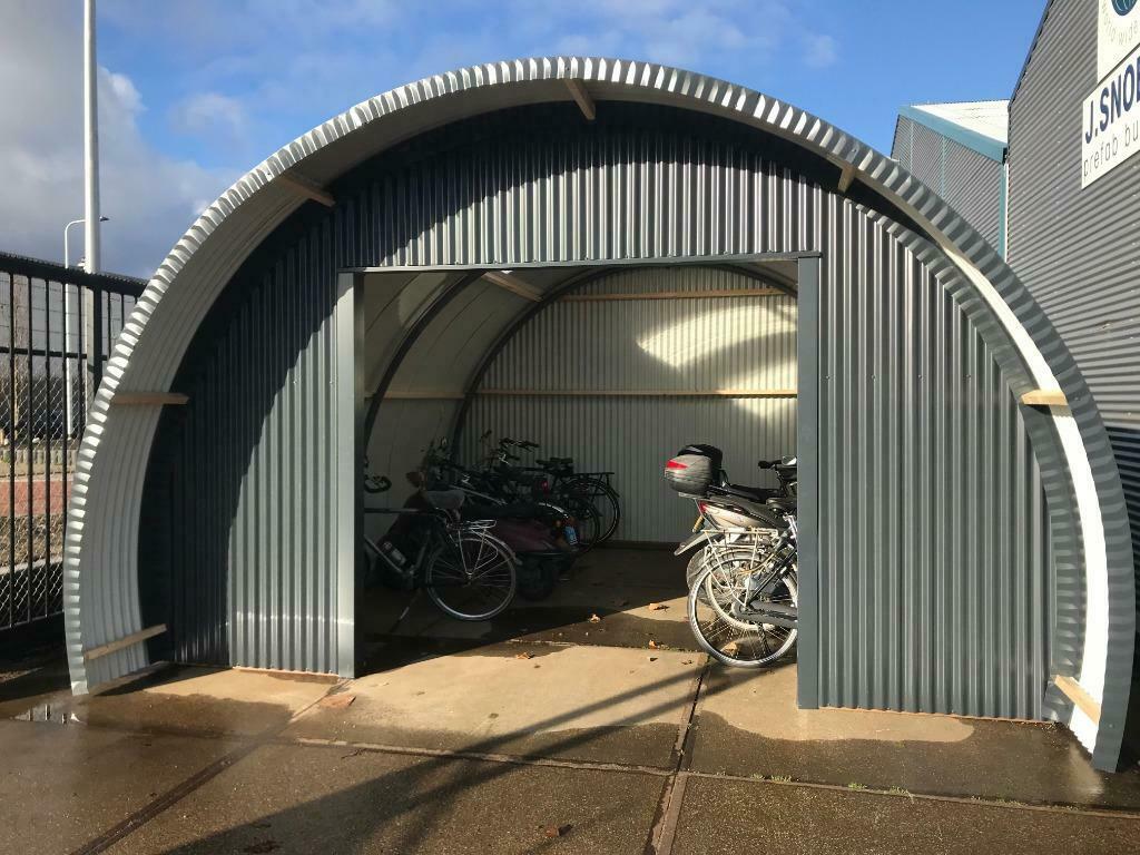 Fietsenhok, nissenhut, fietsenstalling, romney, opslag, Ophalen, 3 ramen of meer, Overige typen, Nieuw