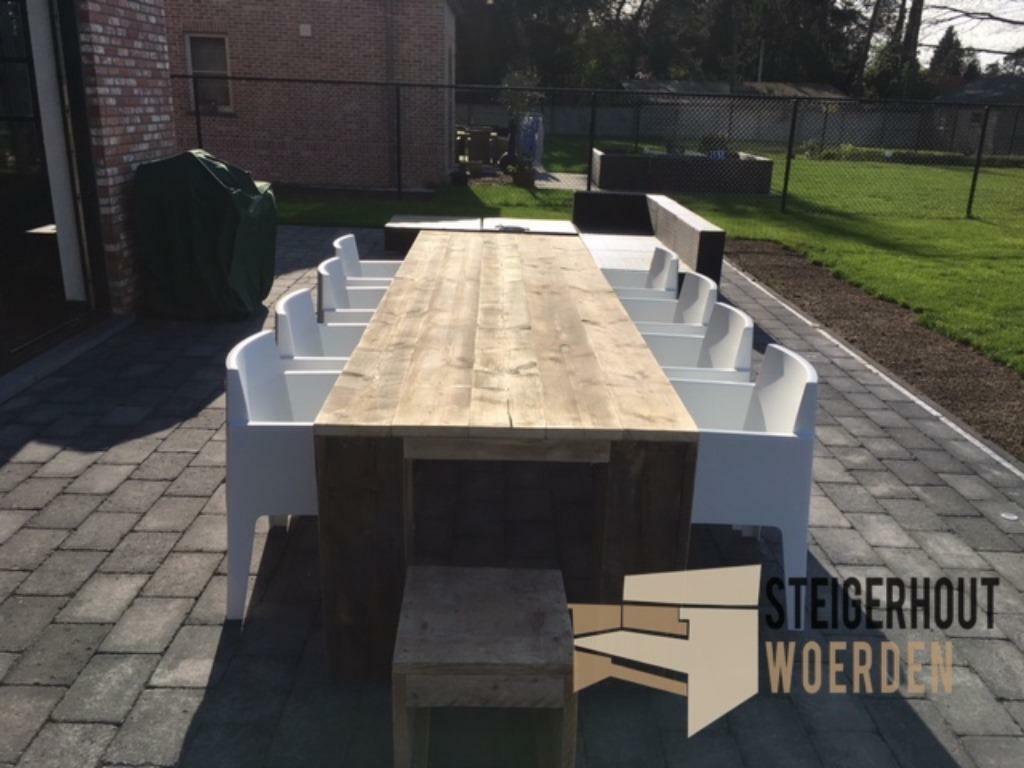 Steigerhouten eettafel Steigerhout tuinset gratis levering, Eettafel, Meer dan 8 zitplaatsen, Steigerhout, Nieuw