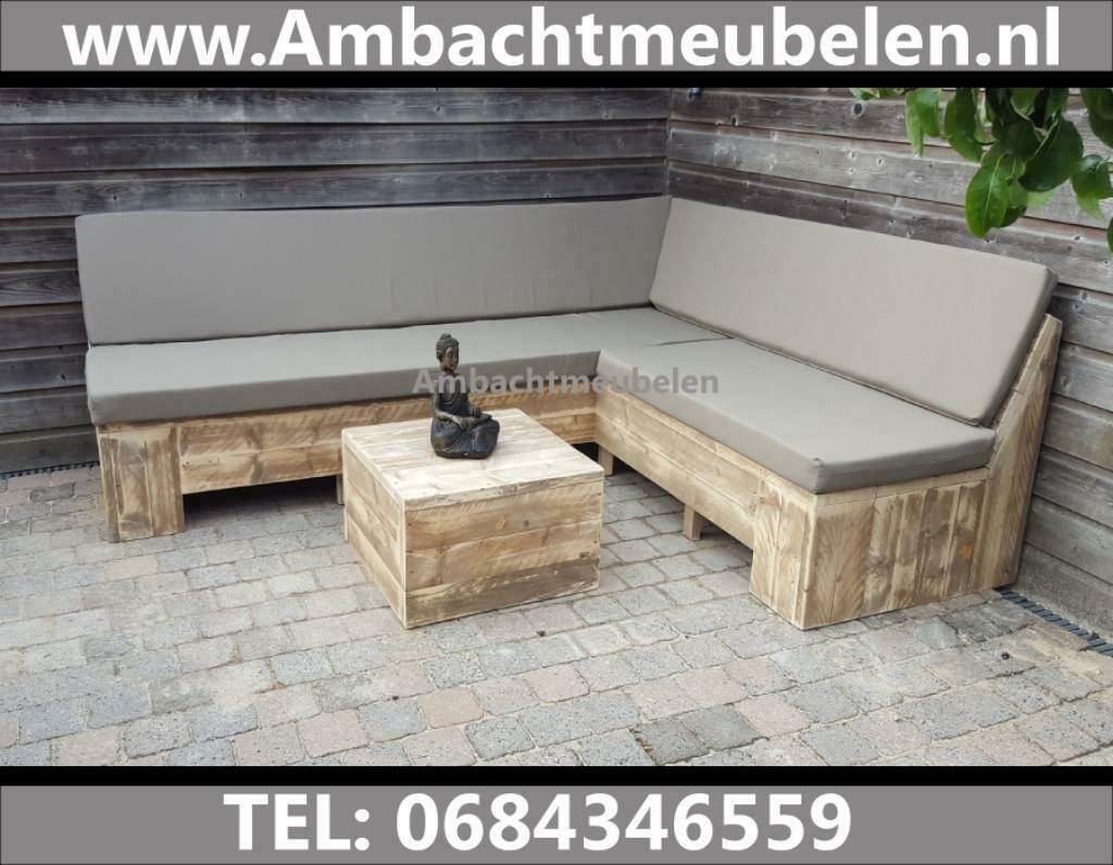 steigerhout hoekbanken Tuinbanken Loungebanken Tuinset, Ophalen, Nieuw, Steigerhout