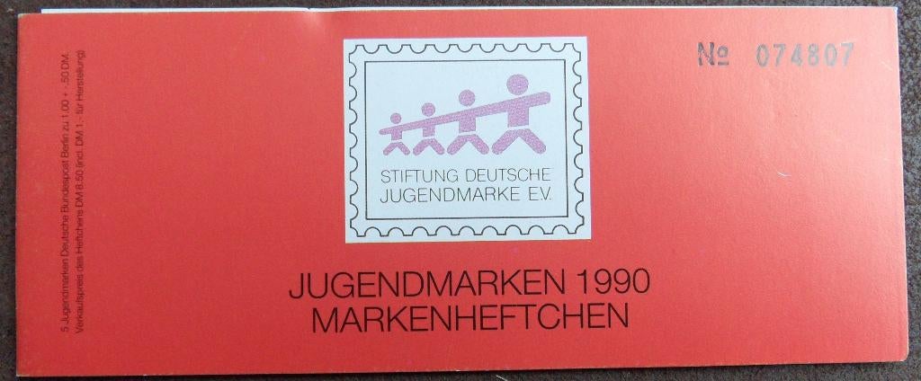 Postzegelboekje Duitsland – kinderpostzegels 1990 DBB rood, Ophalen of Verzenden, 1990 tot heden, Postfris