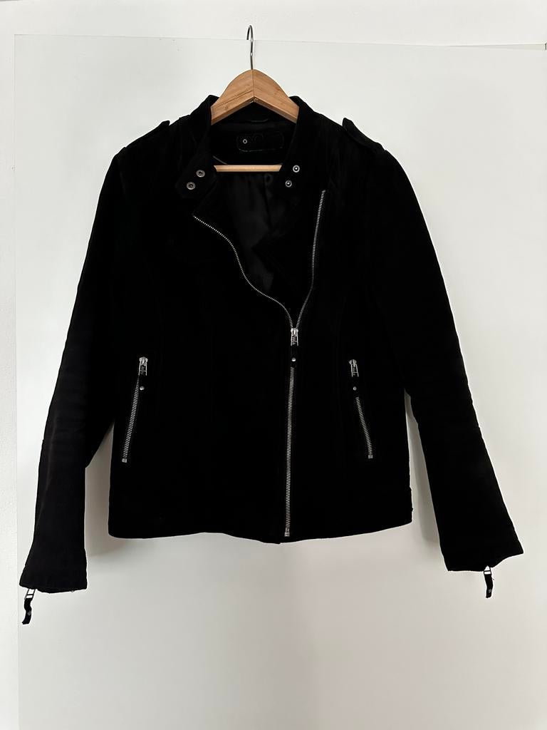 Zwarte Vintage Leren Jas - Stijlvol en Tijdloos, Zwart, Maat 42/44 (L), Ophalen of Verzenden, Zo goed als nieuw