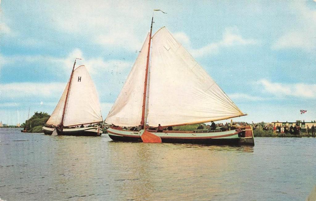 Friesland, Skûtsjesilen, Ophalen of Verzenden, 1960 tot 1980, Gelopen, Friesland