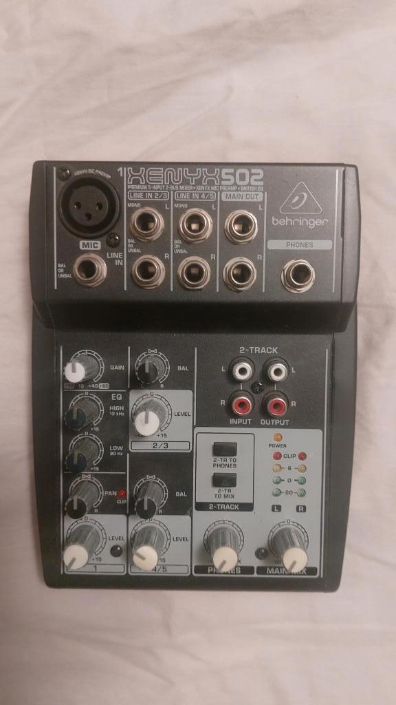 behringer xenyx 502, Muziek en Instrumenten, Mengpanelen, Gebruikt, Minder dan 5 kanalen, Microfooningang, Ophalen