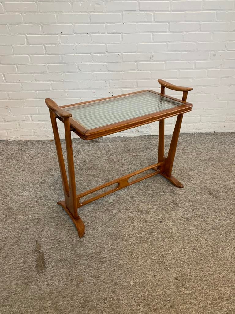 Bijzettafel vintage side table de Ster Geldermalsen 1950s, Ophalen of Verzenden, Rechthoekig, Hout, Minder dan 55 cm