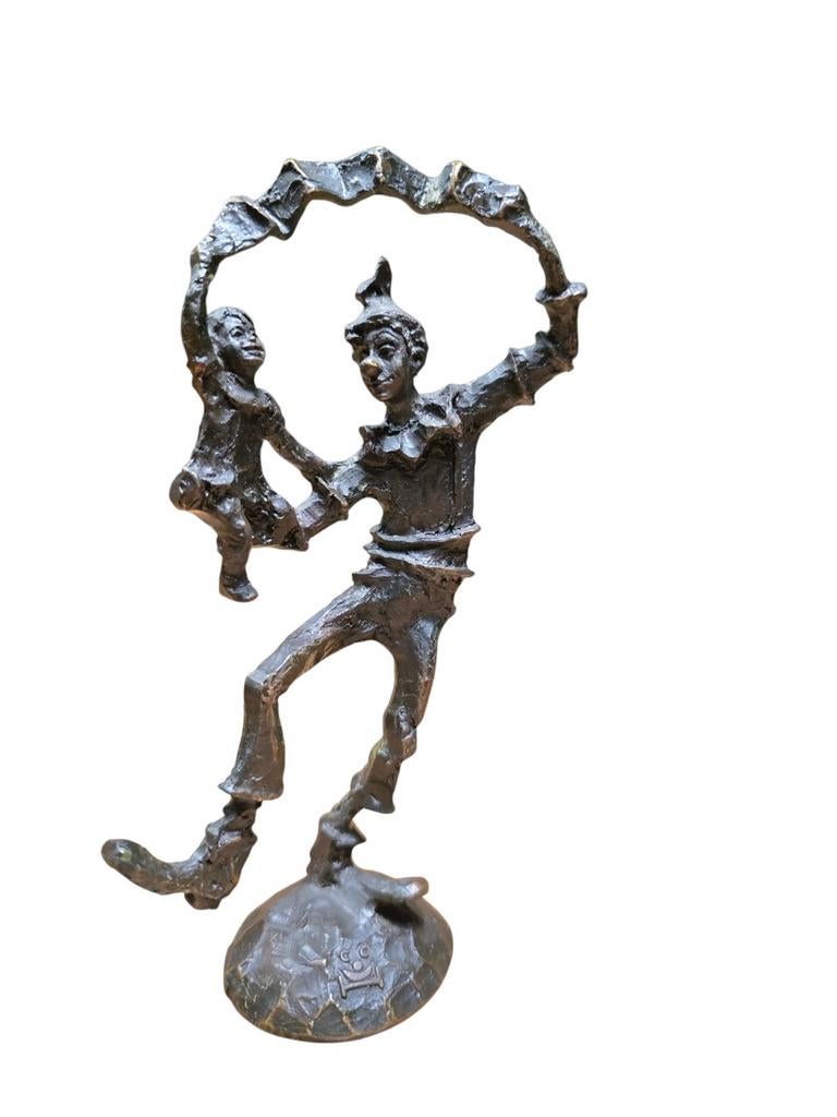 Verbronst tin figurine Clini Clowns Brigitte Va, Verzamelen, Beelden en Beeldjes, Ophalen of Verzenden, Zo goed als nieuw, Dier