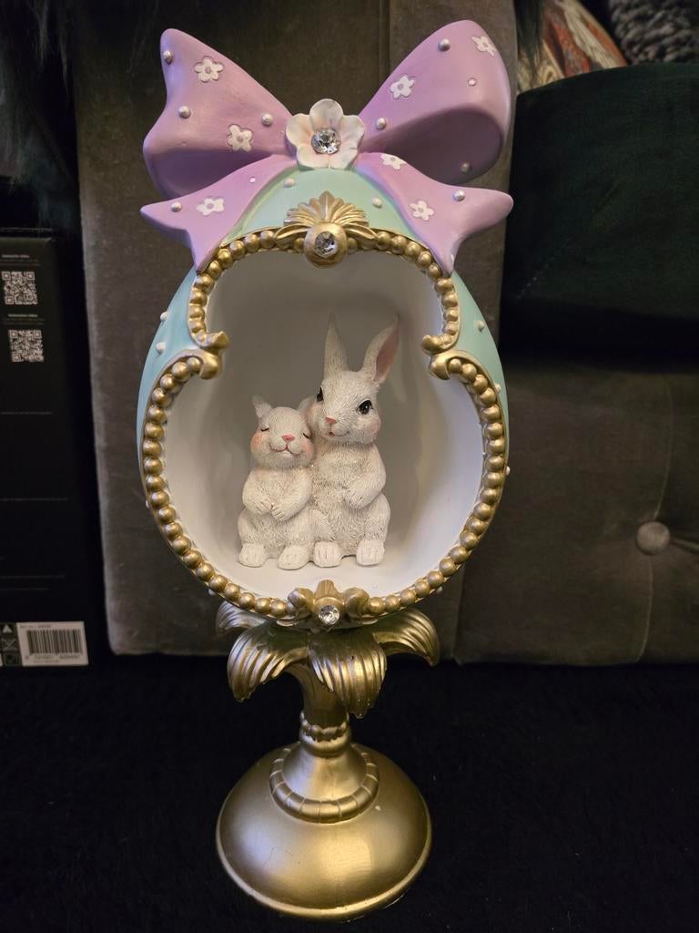 Schattig Paasei met Konijntjes Decoratie, Diversen, Ophalen of Verzenden, Nieuw