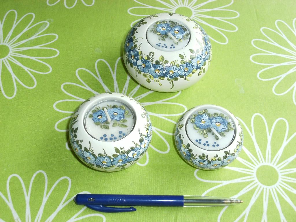 Beschilderde houten waxinelichtje houders, Overige materialen, Blauw, Nieuw, Ophalen of Verzenden