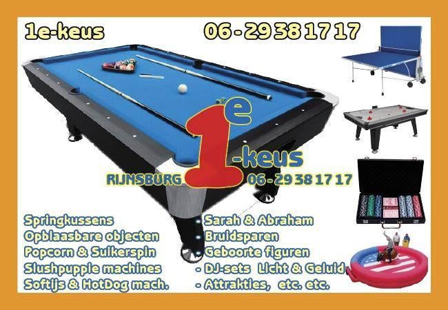 POOLBILJART, huur een POOLTAFEL compleet met toebehoren, Ophalen of Verzenden, Zo goed als nieuw, Overige