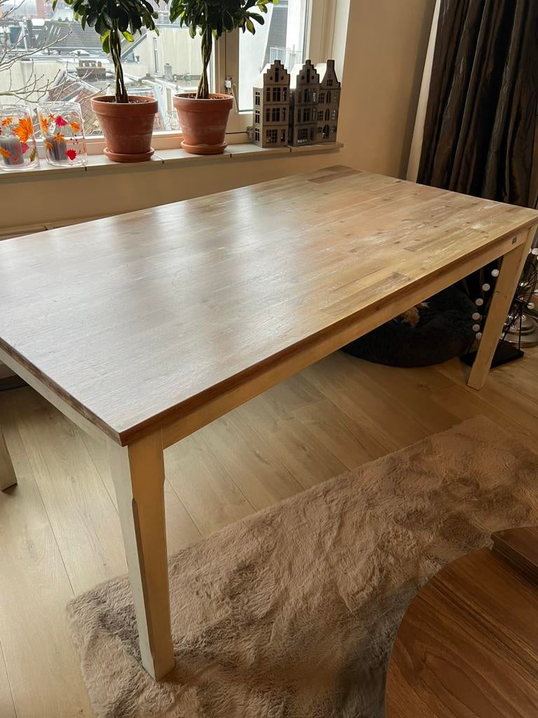 Eettafel hout, Huis en Inrichting, Zo goed als nieuw, 150 tot 200 cm, Rechthoekig, 50 tot 100 cm