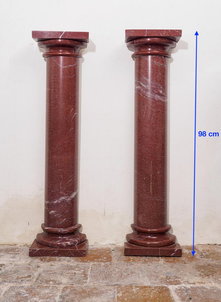 Rouge de France Marble schouwpilaren, Ophalen, Gebruikt, Vrijstaande haard, Houthaard