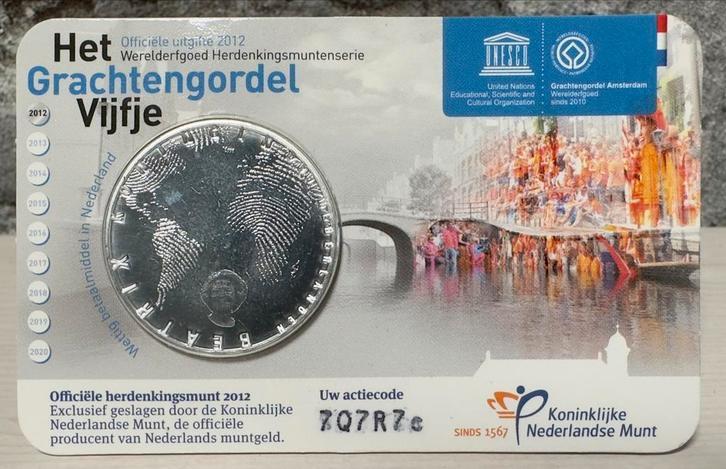 Grachtengordel Vijfje UNC Coincard, Ophalen of Verzenden, Koningin Beatrix, Euro's, Losse munt