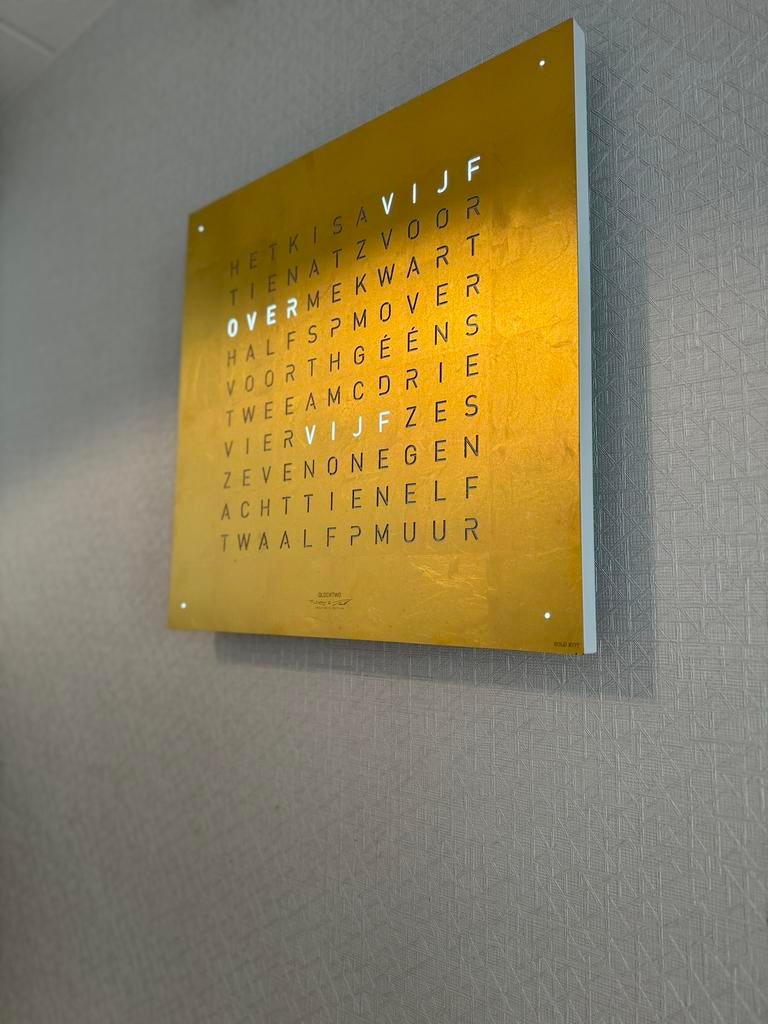 Nieuw Qlocktwo Gold Woordklok Design Klok 45 x 45