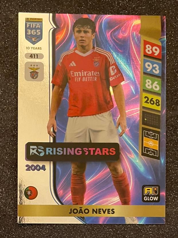 Panini Fifa365 2025    RISING STARS    JOÃO NEVES   BENFICA, Hobby en Vrije tijd, Stickers en Plaatjes, Ophalen of Verzenden, Zo goed als nieuw